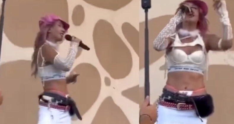 Hande Yener’in plaj konseri! İlginç tarzıyla dile düştü